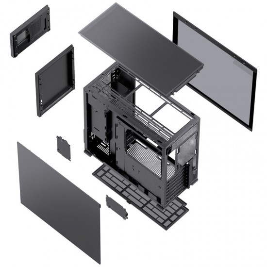 JONSBO D41 SC BLACK ATX Tempered Glass Computer Case with HD-LCD